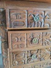 Load image into Gallery viewer, MCM Carved Mayan Revival Desk