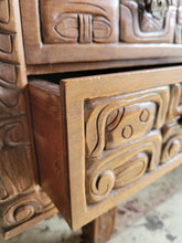Load image into Gallery viewer, MCM Carved Mayan Revival Desk