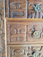 Load image into Gallery viewer, MCM Carved Mayan Revival Desk