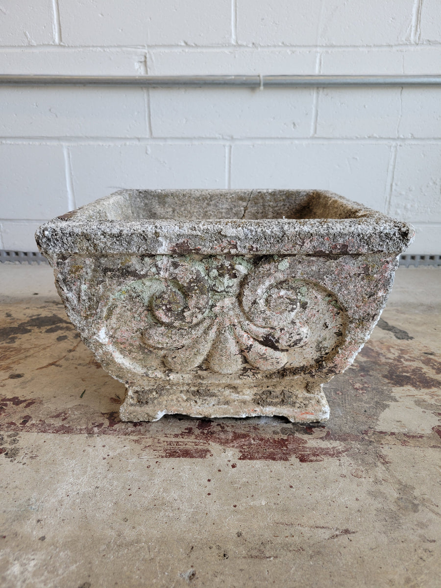 Vintage Square Concrete Planter – Wishbone Reserve Baltimore