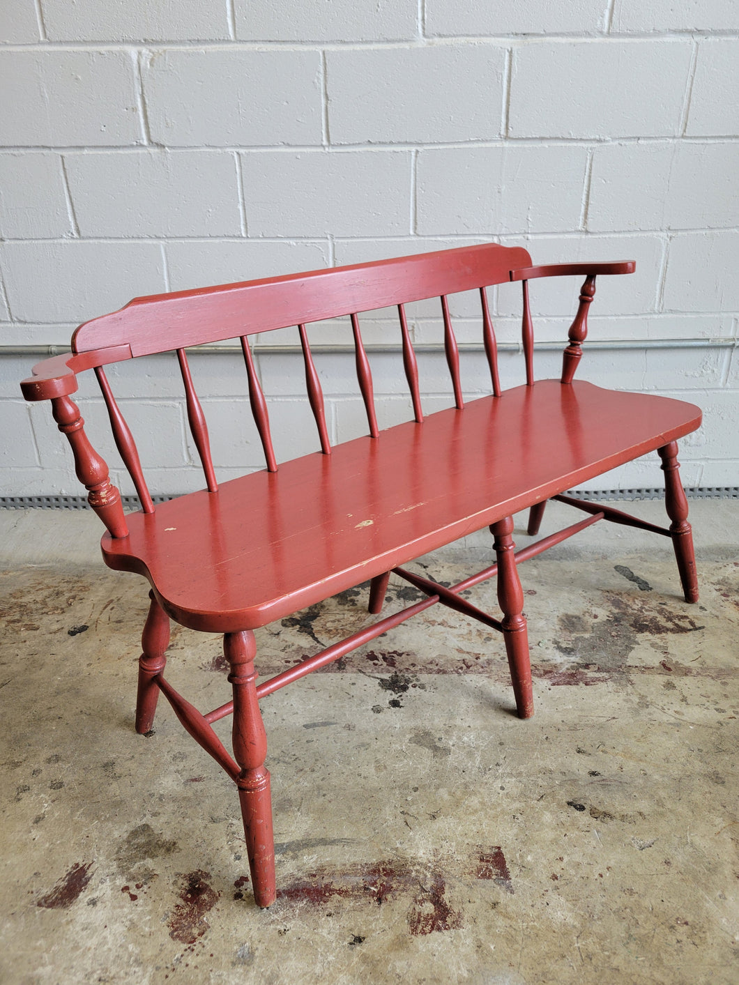 Vintage Painted Farm Style Bench