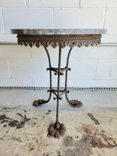 Load image into Gallery viewer, Marble Top Victorian Wrought Iron Table