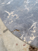 Load image into Gallery viewer, Marble Top Victorian Wrought Iron Table