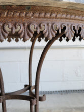 Load image into Gallery viewer, Marble Top Victorian Wrought Iron Table