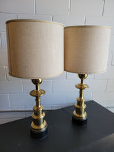 Load image into Gallery viewer, Pair of Mid Century Brass Lamps