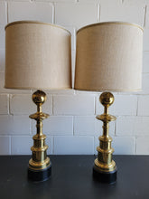 Load image into Gallery viewer, Pair of Mid Century Brass Lamps