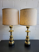 Load image into Gallery viewer, Pair of Mid Century Brass Lamps