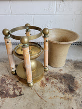 Load image into Gallery viewer, Hollywood Regency Style Brass Planter, with Pottery Insert
