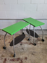 Load image into Gallery viewer, Pair of Green Rolling Carts
