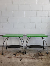 Load image into Gallery viewer, Pair of Green Rolling Carts