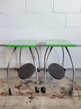 Load image into Gallery viewer, Pair of Green Rolling Carts