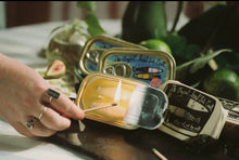 Load image into Gallery viewer, Tinned Fish Candle - Sardines in Olive Oil and Sea Salt