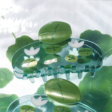 Load image into Gallery viewer, Pond with Lily Pads and Lotus Flowers Hair Clip