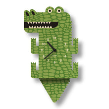Load image into Gallery viewer, Alligator Pendulum Clock - Wood