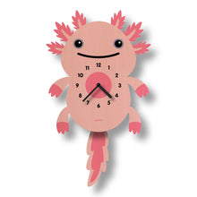 Load image into Gallery viewer, Axolotl Pendulum Clock - Wood