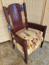 Load image into Gallery viewer, Antique Arts & Crafts Chair with Barkcloth Upholstery