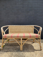 Load image into Gallery viewer, Mid Century Rattan and Wicker Loveseat