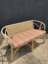 Load image into Gallery viewer, Mid Century Rattan and Wicker Loveseat