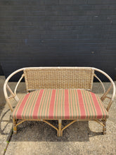 Load image into Gallery viewer, Mid Century Rattan and Wicker Loveseat