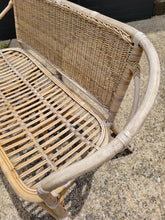 Load image into Gallery viewer, Mid Century Rattan and Wicker Loveseat