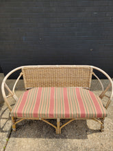 Load image into Gallery viewer, Mid Century Rattan and Wicker Loveseat