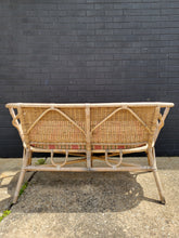Load image into Gallery viewer, Mid Century Rattan and Wicker Loveseat