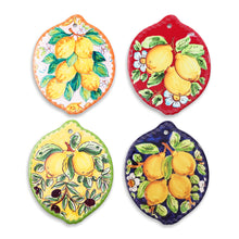 Load image into Gallery viewer, Set of 4 Lemon Tile Coasters
