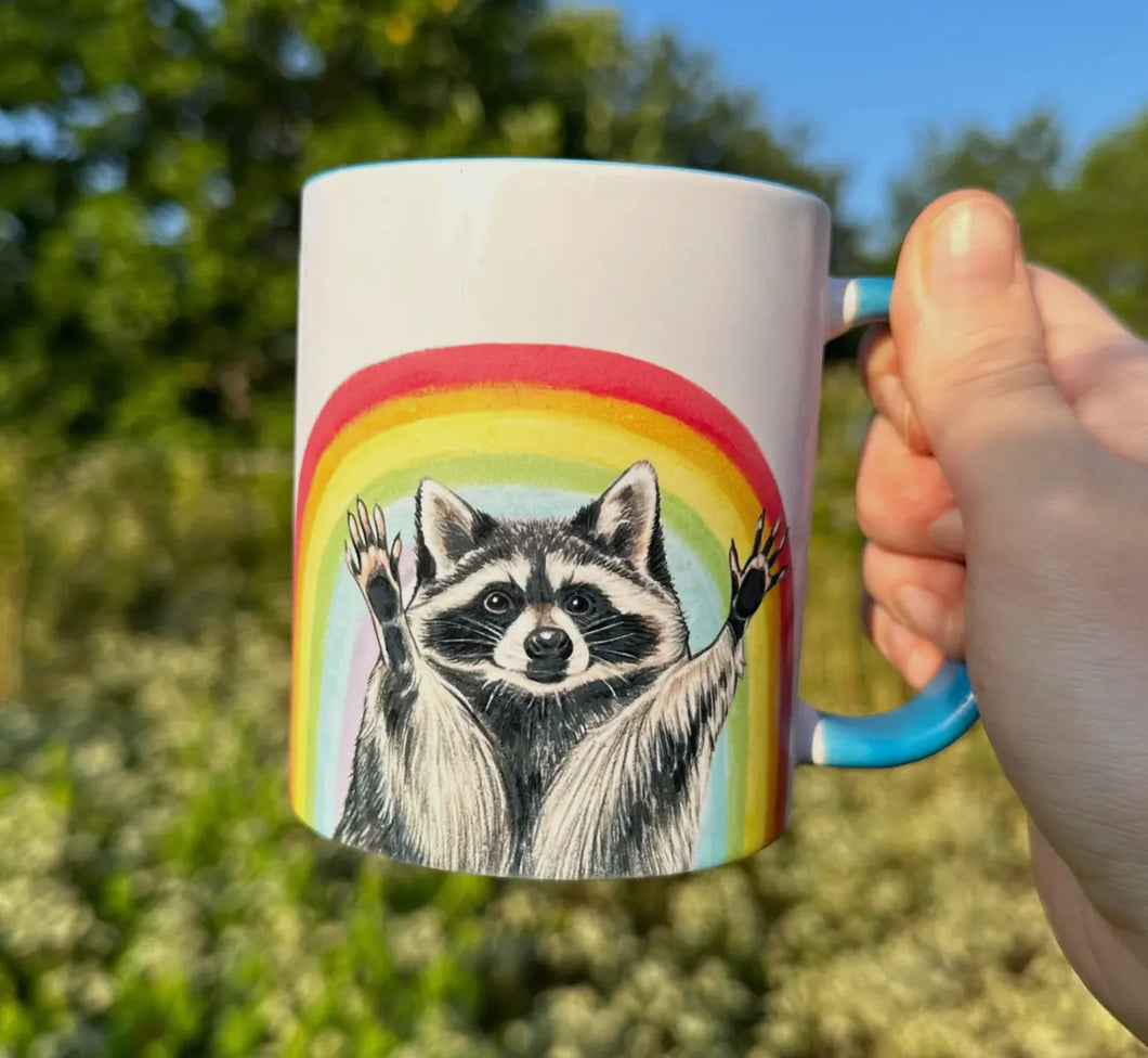 Rainbow Raccoon Mug