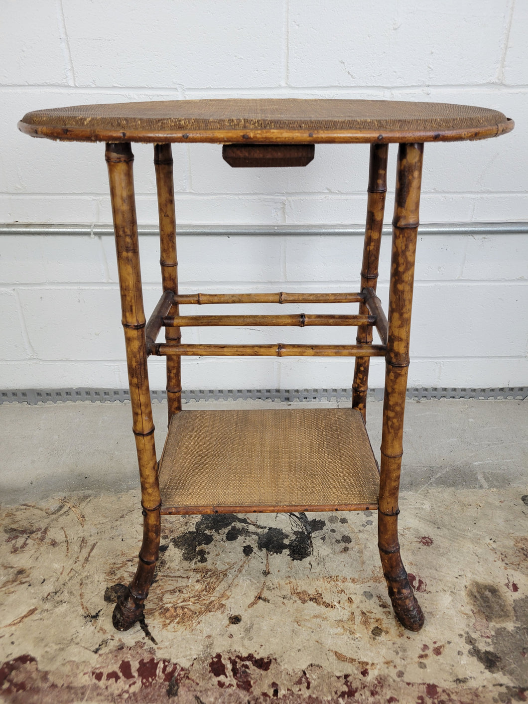 Victorian Scorched Bamboo End Table