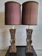 Load image into Gallery viewer, Pair of Hollywood Regency Hour Glass Lamps
