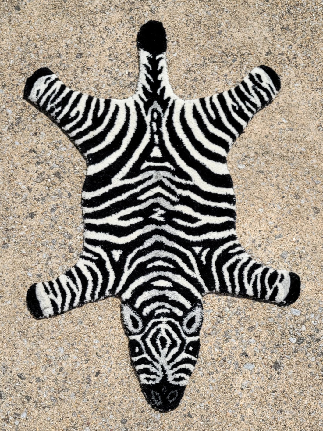 Zebra Hooked Rug
