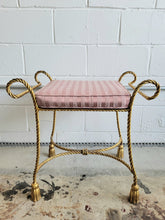 Load image into Gallery viewer, Hollywood Regency Rope Form Vanity Bench

