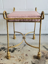 Load image into Gallery viewer, Hollywood Regency Rope Form Vanity Bench
