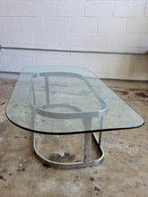 Load image into Gallery viewer, Vintage Glass and Chrome Coffee Table
