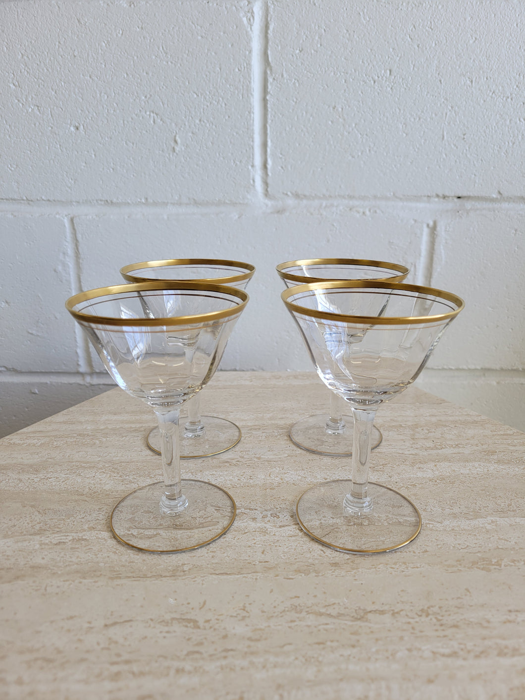 Set of Four Mid Century Coupe Glasses
