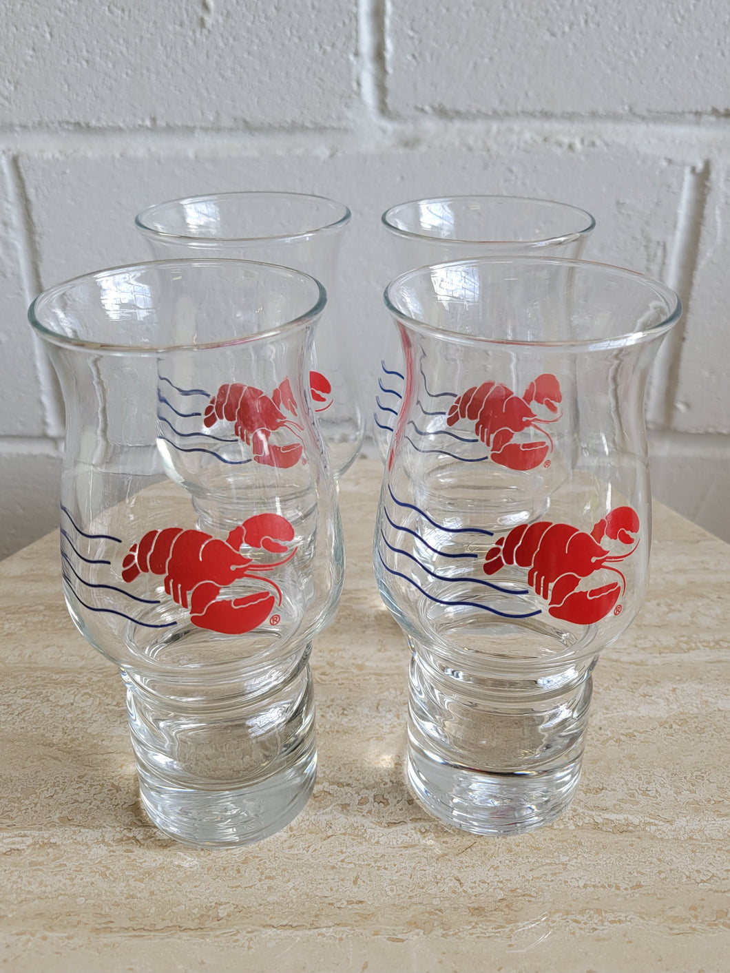 Vintage Lobster Glasses - Set of 4