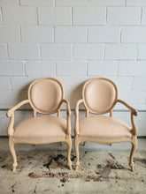 Load image into Gallery viewer, Pair of Hollywood Regency Style Carved Rope Arm Chairs
