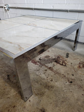 Load image into Gallery viewer, Vintage Chrome and Portuguese Marble Coffee Table
