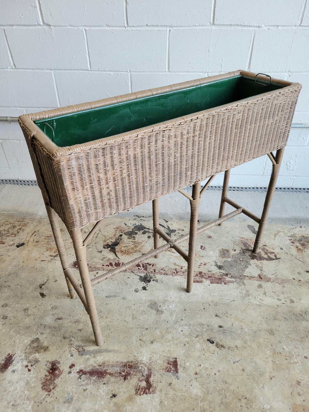 Wicker Planter With Tin Insert