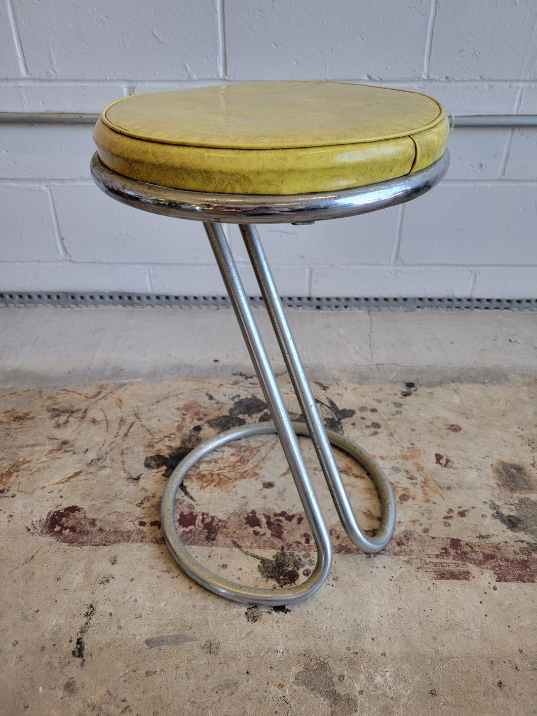 Gilbert Rohde Z Stool - Yellow Upholstery