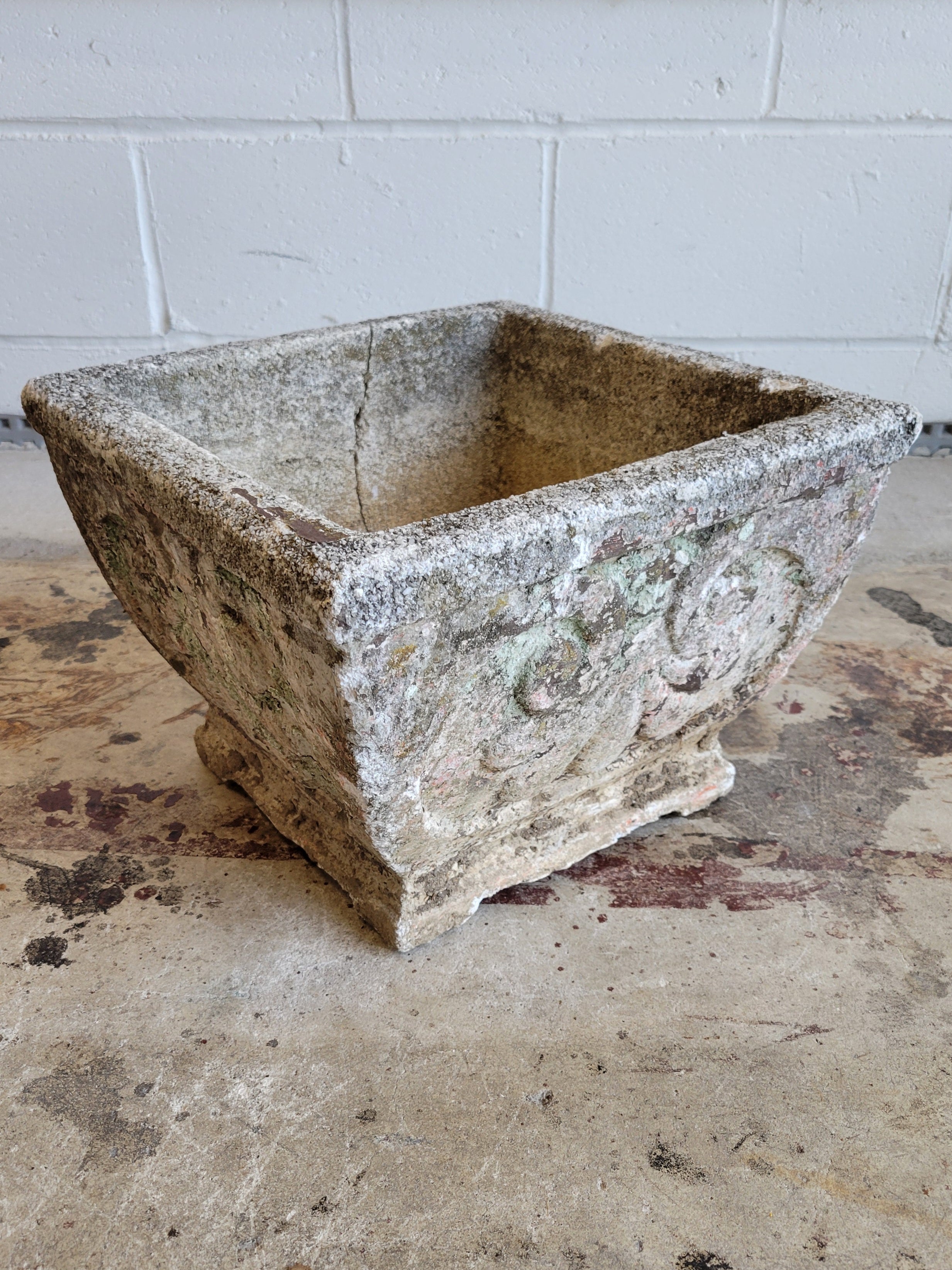 Square Planter in Textured Vintage Grey outlet Concrete