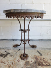 Load image into Gallery viewer, Marble Top Victorian Wrought Iron Table
