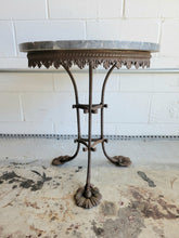 Load image into Gallery viewer, Marble Top Victorian Wrought Iron Table
