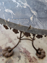 Load image into Gallery viewer, Marble Top Victorian Wrought Iron Table
