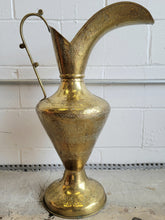 Load image into Gallery viewer, Vintage Engraved Brass Pitcher
