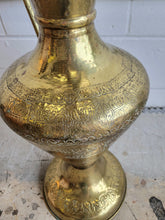 Load image into Gallery viewer, Vintage Engraved Brass Pitcher
