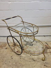 Load image into Gallery viewer, Mid Century Brass and Glass Bar Cart
