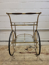 Load image into Gallery viewer, Mid Century Brass and Glass Bar Cart
