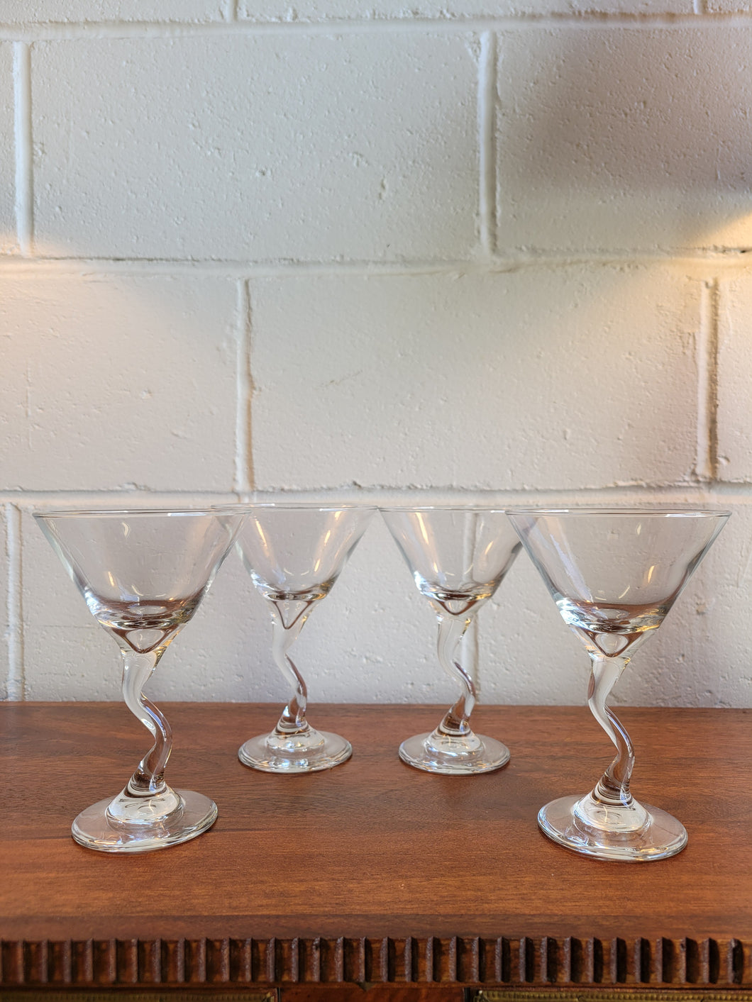 Set of Four Z-Stem Martini Glasses