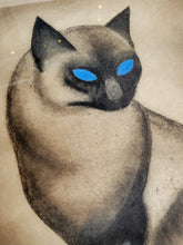 Load image into Gallery viewer, Mid Century Siamese Cat Lithograph
